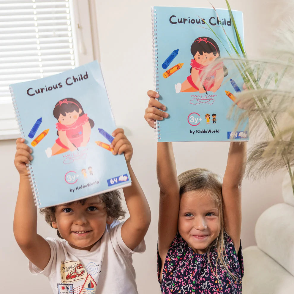 Curious Child – Píš a zmaž zošit na učenie písania, opakovane použiteľný (64 strán, 3–6 rokov)
