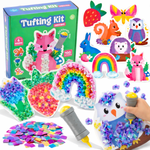 Tufting Kit | Senzorická kreatívna hra s farebnými kúskami látky | pre deti 4+