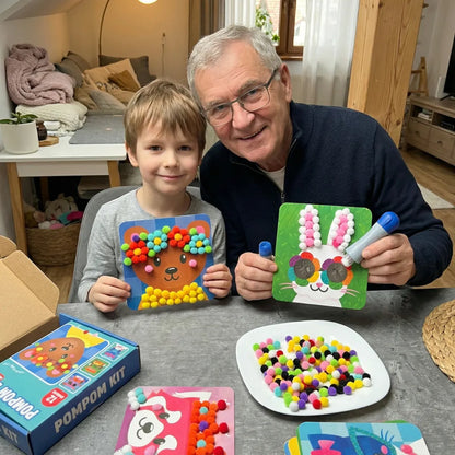 Pom Pom Kit | Senzorická kreatívna hra s brmbolcami | pre deti 5+