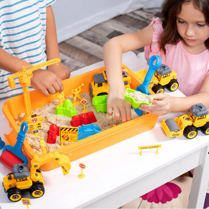 Senzorická herná sada s magnetickým pieskom a svietiacimi kamienkami | Stavenisko | pre deti 3+