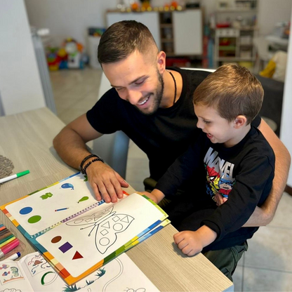 Curious Child Colours – Píš a zotri zošit na učenie písania, na viacnásobné použitie (64 strán, 2–5 rokov)