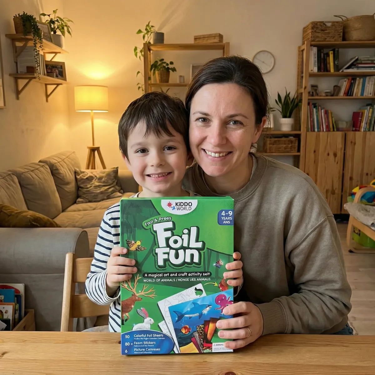 Foil Fun: Svet zvierat | Kreatívna sada bez neporiadku | pre deti 4+