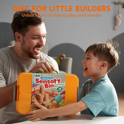 Senzorická herná sada s magnetickým pieskom a svietiacimi kamienkami | Stavenisko | pre deti 3+