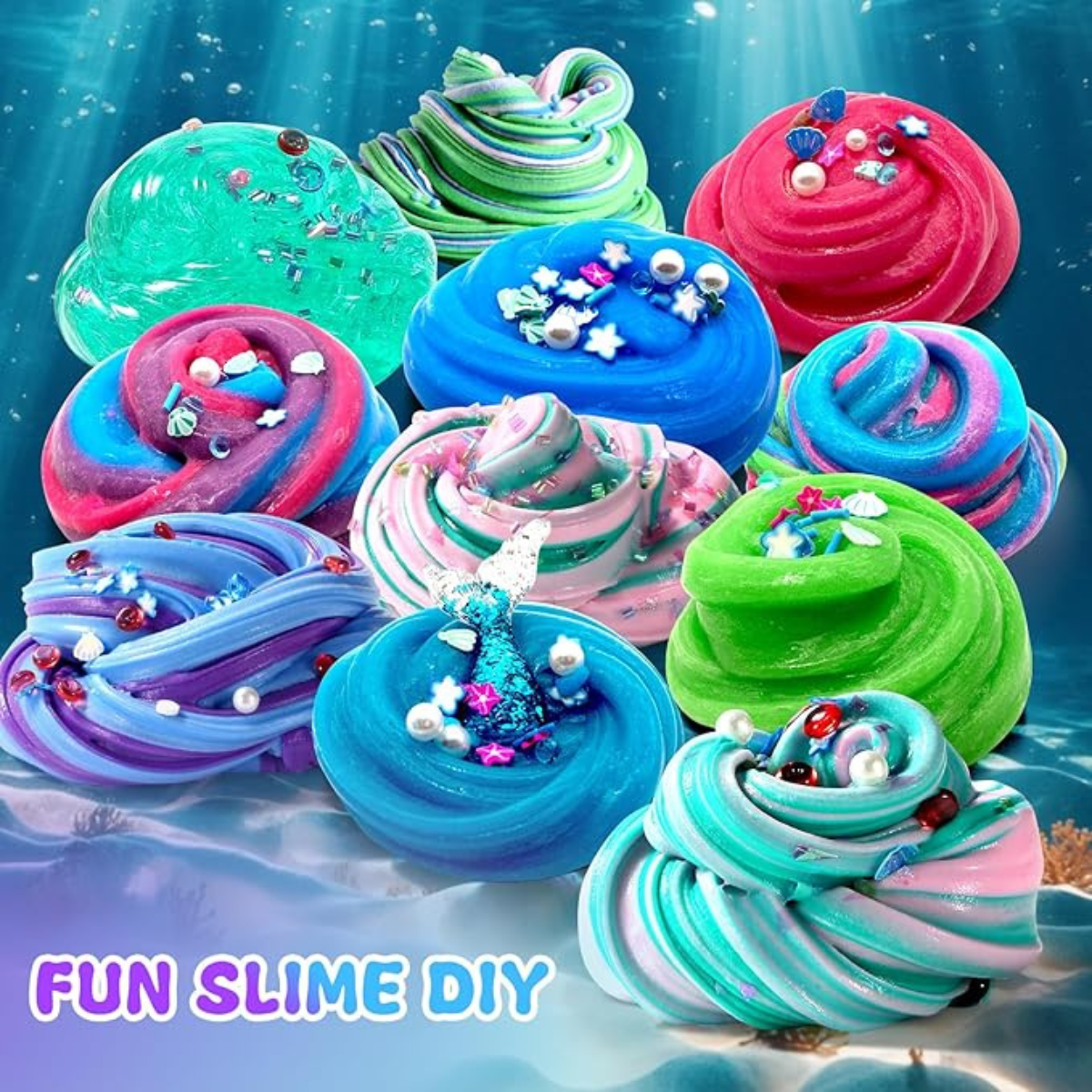 Ocean Mermaids Slime Kit | Vytvor si svoj slizký morské svet | pre deti 4+