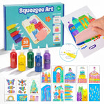 Squeegee Art Kit | Sada s 5 farbami a magickou stierkou na vytváranie obrázkov bez štetcov | pre deti 5+