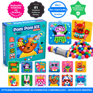 Pom Pom Kit – 3D zvieratká z hebkých bambuliek