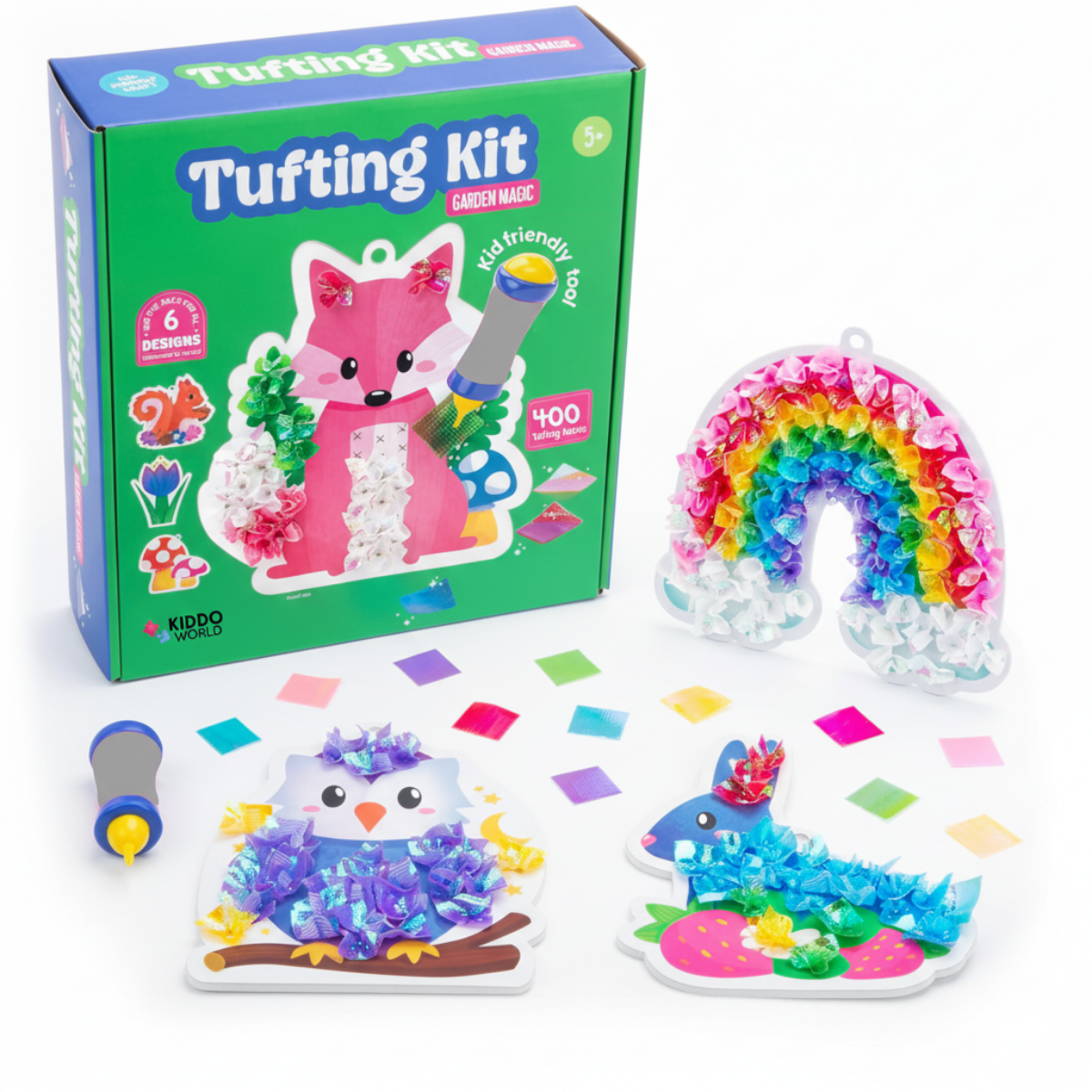 Tufting Kit | Senzorická kreatívna hra s farebnými lístkami | pre deti 4+