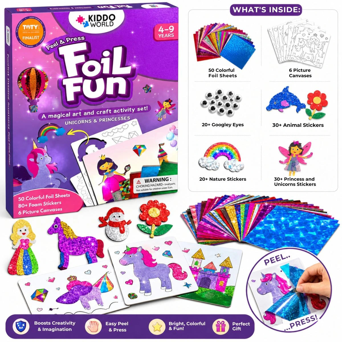 Foil Fun: Jednorožce a princezné – trblietavé rozprávkové obrázky bez neporiadku! (4+ roky)
