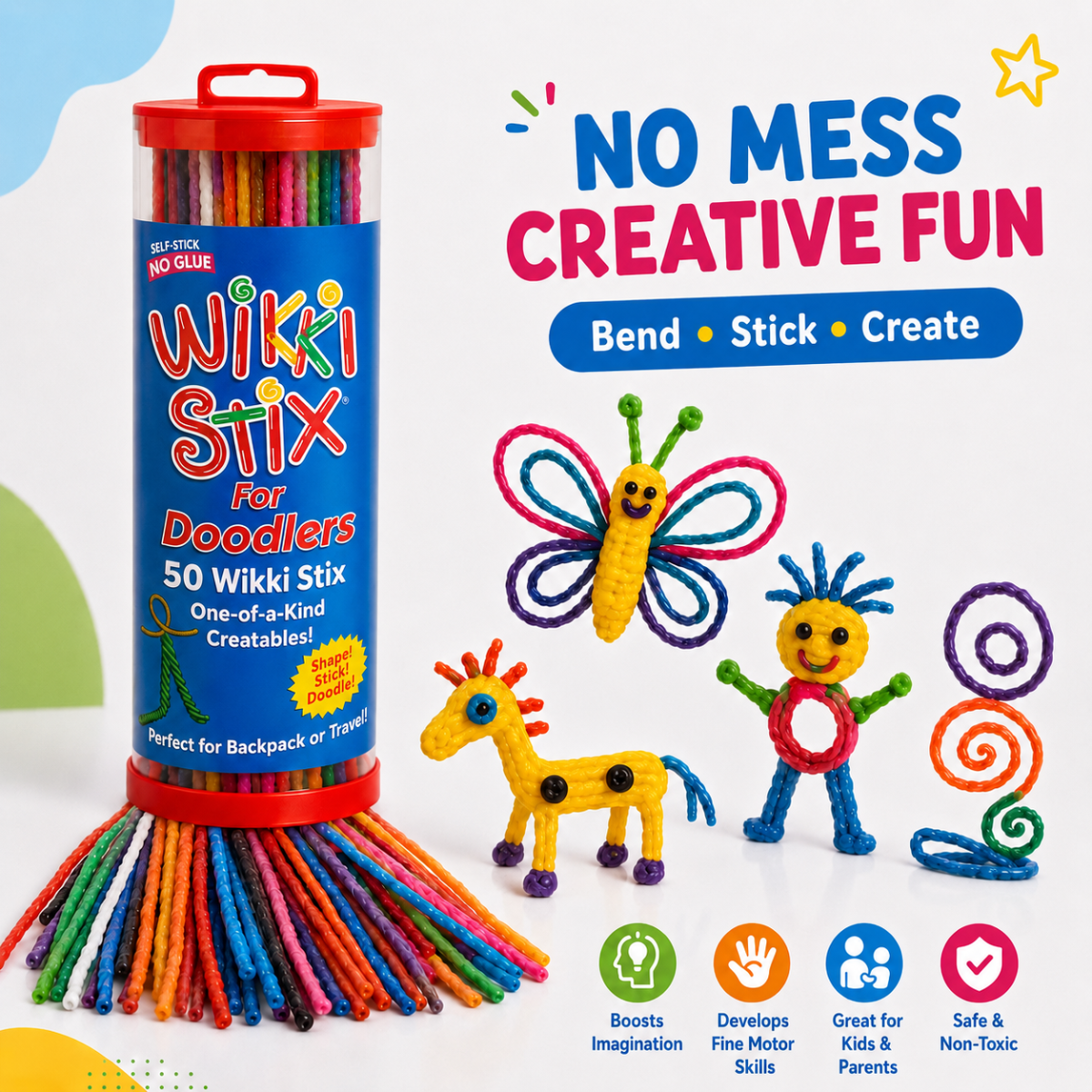 Wikki Stix Magické voskované šnúrky (50-dielna sada, od 3 rokov)