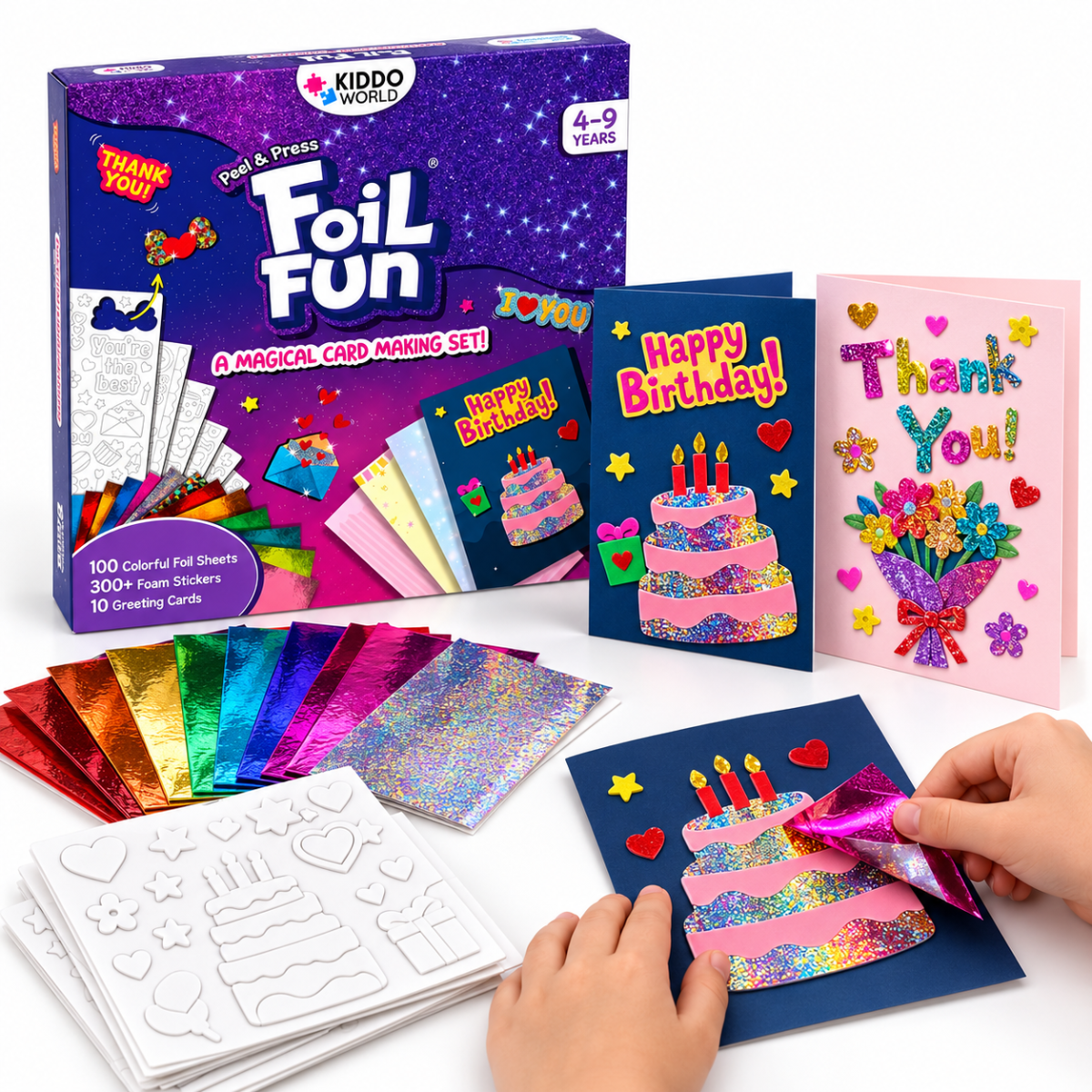 Foil Fun Přáníčka – Kreativní sada na výrobu třpytivých svátečních přání (4+ let)