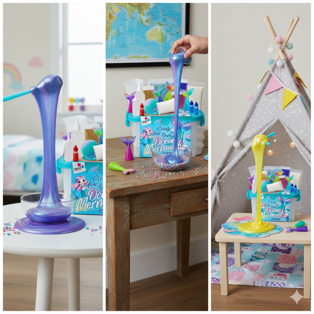 Ocean Mermaids Slime Kit | Vytvor si svoj slizký morské svet | pre deti 4+