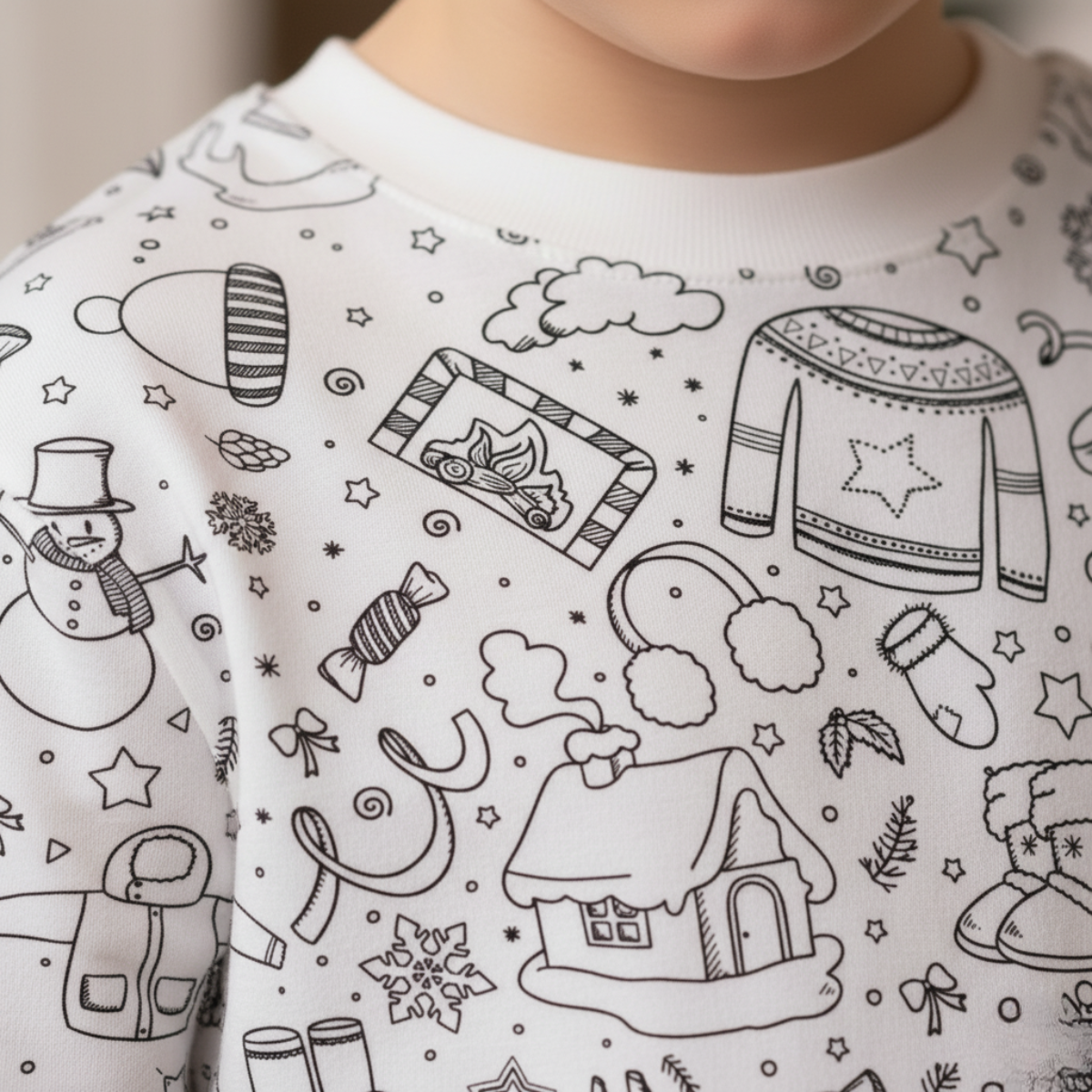 Dvojdielne detské pyžamo na vymaľovanie | Zima (4–8 rokov)