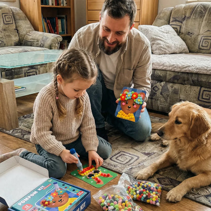 Pom Pom Kit | Senzorická kreatívna hra s brmbolcami | pre deti 5+