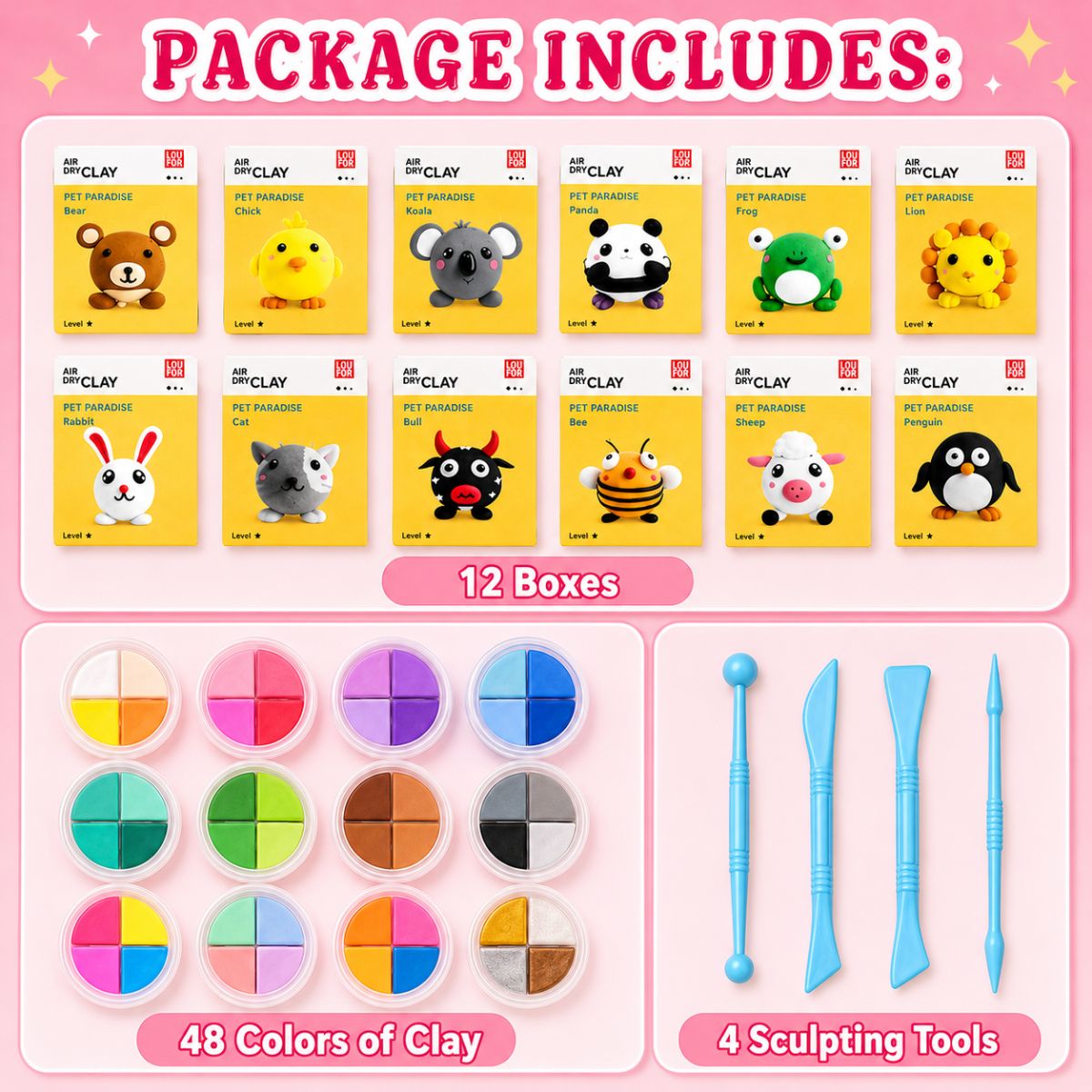 64-dielna DIY sada Squishy Clay (4+ rokov)