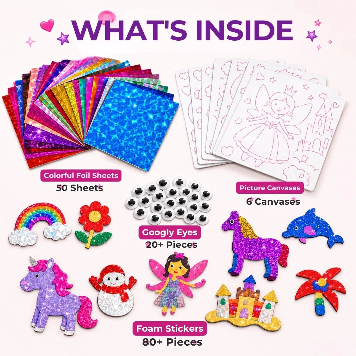 Foil Fun: Jednorožce a princezné – trblietavé rozprávkové obrázky bez neporiadku! (4+ roky)
