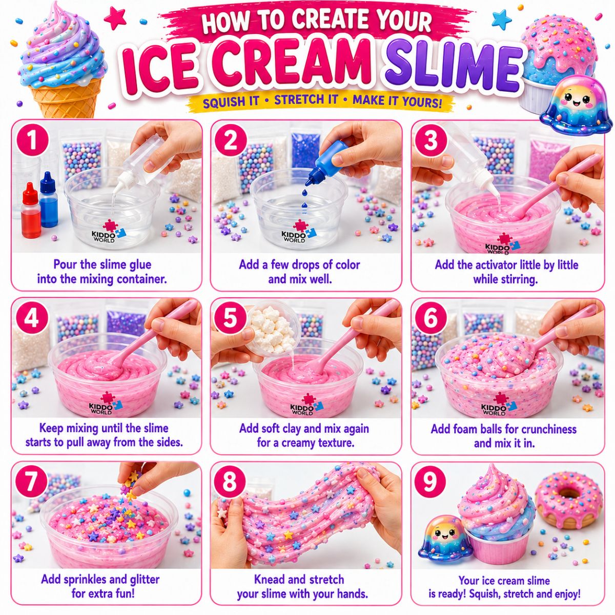 DIY Slime Squishies – Zmrzlina (4+ rokov)