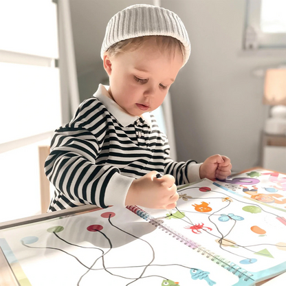 Curious Child Colours – Píš a zotri zošit na učenie písania, na viacnásobné použitie (64 strán, 2–5 rokov)