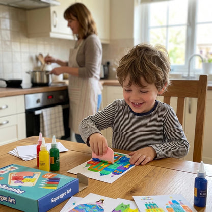 Squeegee Art Kit | Sada s 5 farbami a magickou stierkou na vytváranie obrázkov bez štetcov | pre deti 5+