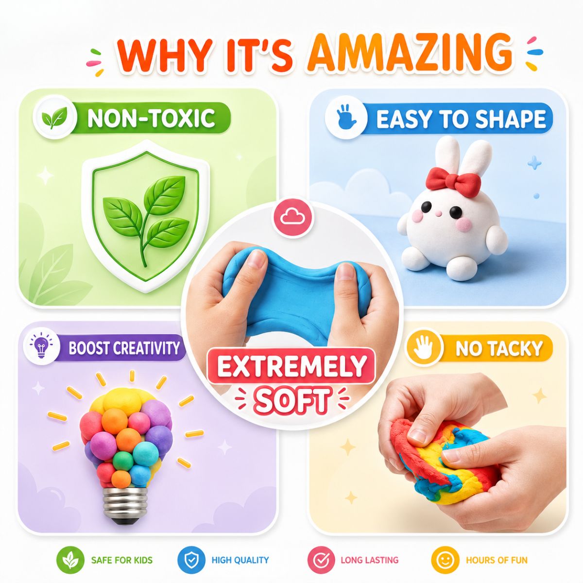 64-dielna DIY sada Squishy Clay (4+ rokov)