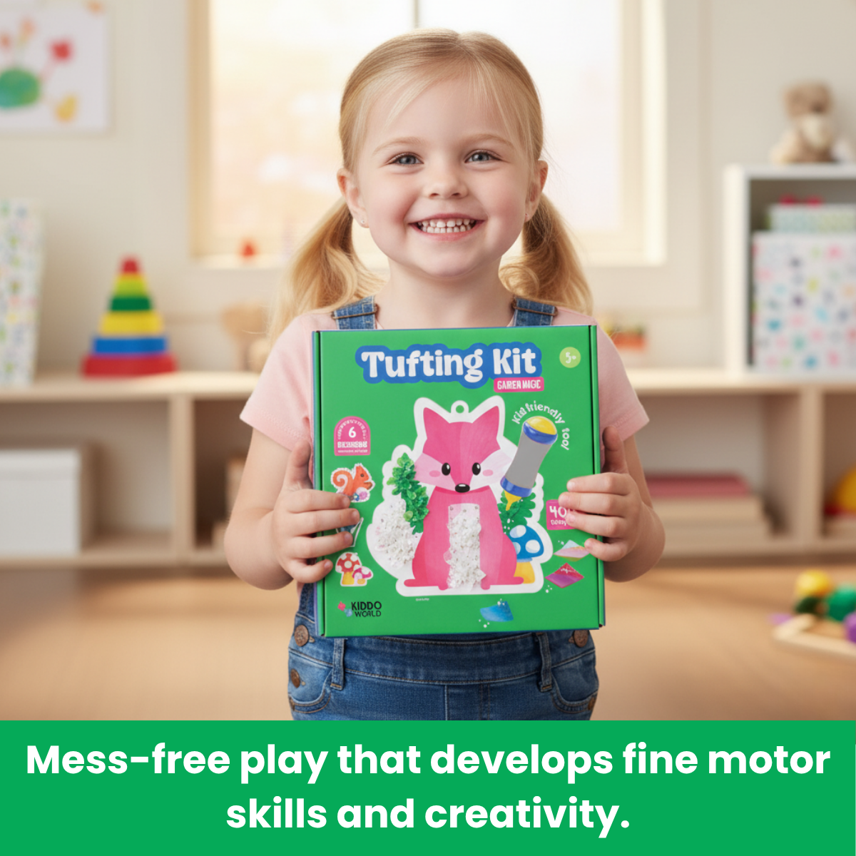 Tufting Kit | Senzorická kreatívna hra s farebnými lístkami | pre deti 4+