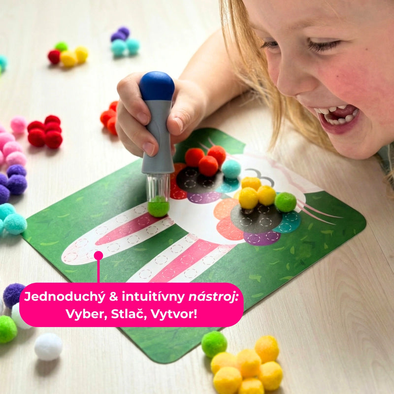 Pom Pom Kit – vytvor si hebké 3D zvieratká z mäkkých bambuliek bez neporiadku! (5+ rokov)