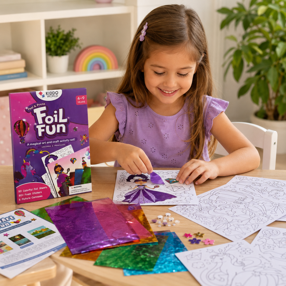 ULTIMÁTNY KREATÍVNY BALÍČEK: Pom Pom Kit, Tufting Kit & Foil Fun Princezné