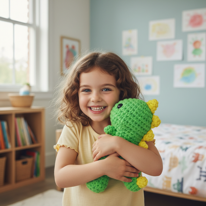 Krásna súprava na háčkovanie pre začiatočníkov | Dinosaurus Oscar pre malých aj veľkých tvorcov, pre deti 8+
