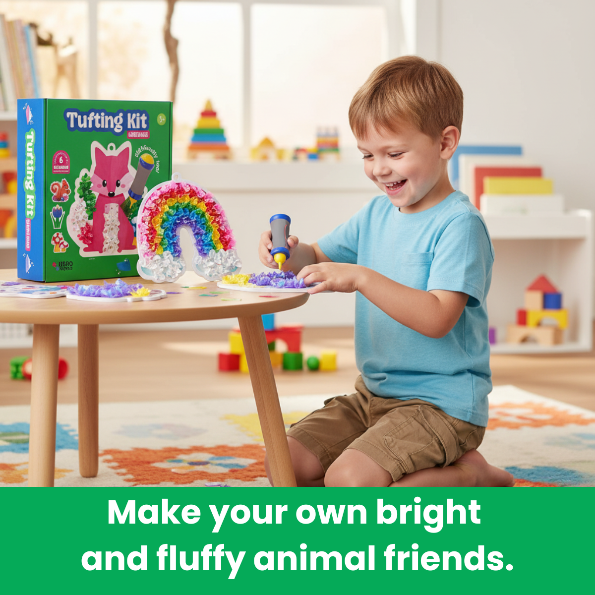Tufting Kit | Senzorická kreatívna hra s farebnými lístkami | pre deti 4+