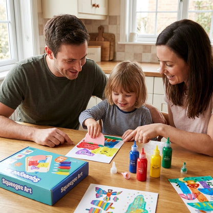 Squeegee Art Kit | Sada s 5 farbami a magickou stierkou na vytváranie obrázkov bez štetcov | pre deti 5+