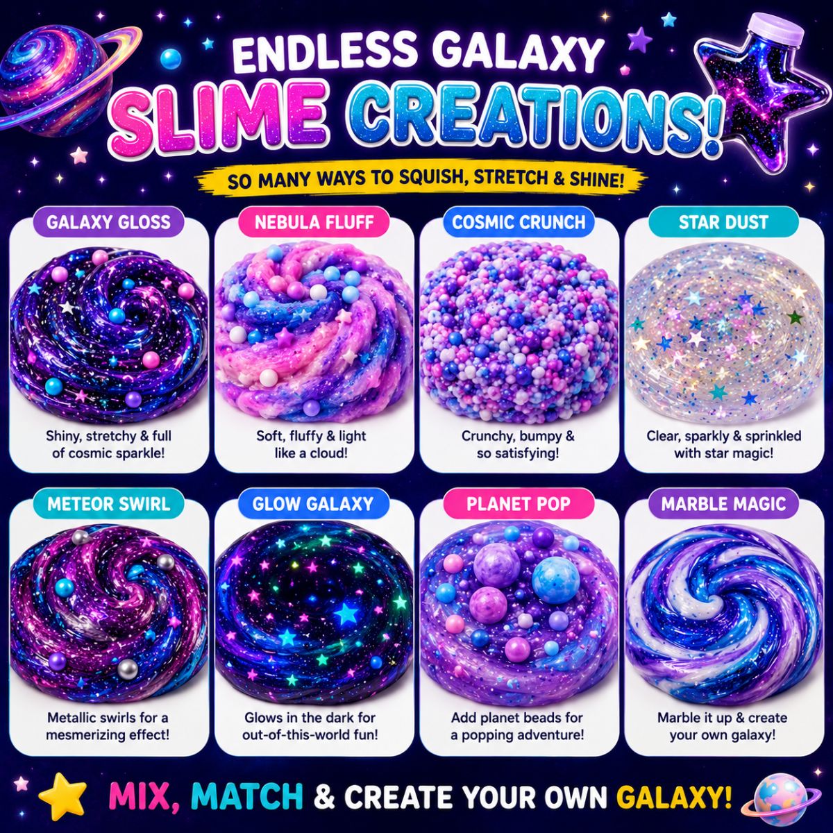 DIY Slime Squishies – Galaxia (4+ rokov)