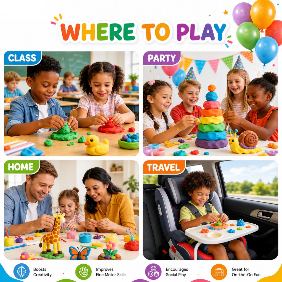 64-dielna DIY sada Squishy Clay (4+ rokov)