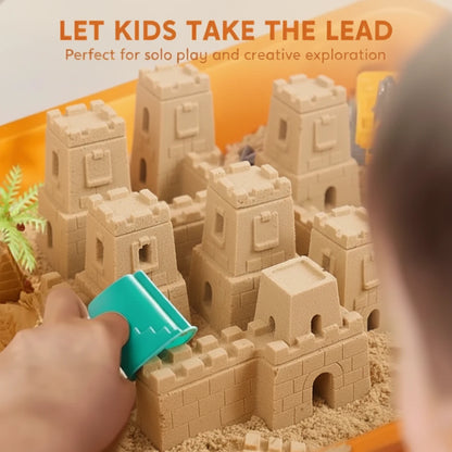 Senzorická herná sada s magnetickým pieskom a svietiacimi kamienkami | Stavenisko | pre deti 3+