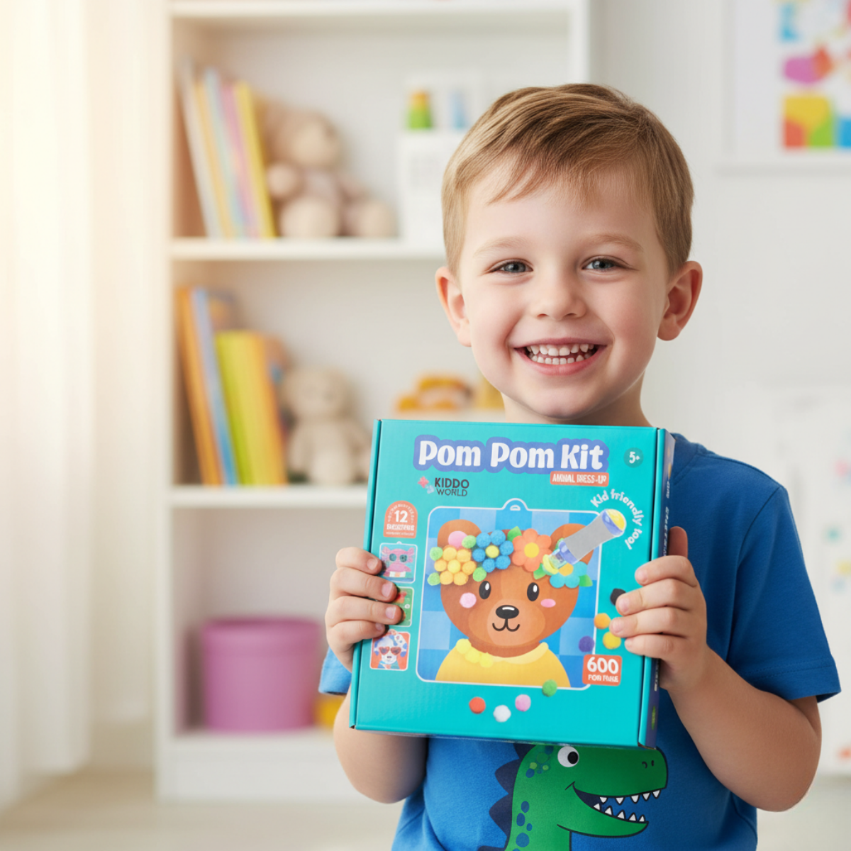 Pom Pom Kit | Senzorická kreatívna hra s mäkkými guľôčkami | pre deti 5+