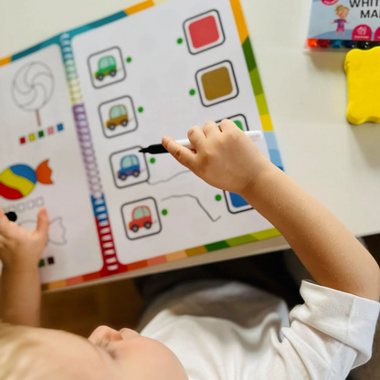 Curious Child Colours – Píš a zotri zošit na učenie písania, na viacnásobné použitie (64 strán, 2–5 rokov)