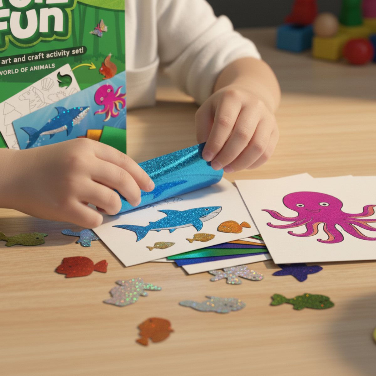 Foil Fun | Vytvorte si zvieratká so trblietavými lístkami bez neporiadku – pre deti od 3+ rokov