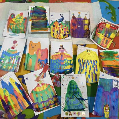 Squeegee Art Kit | Sada s 5 farbami a magickou stierkou na vytváranie obrázkov bez štetcov | pre deti 5+