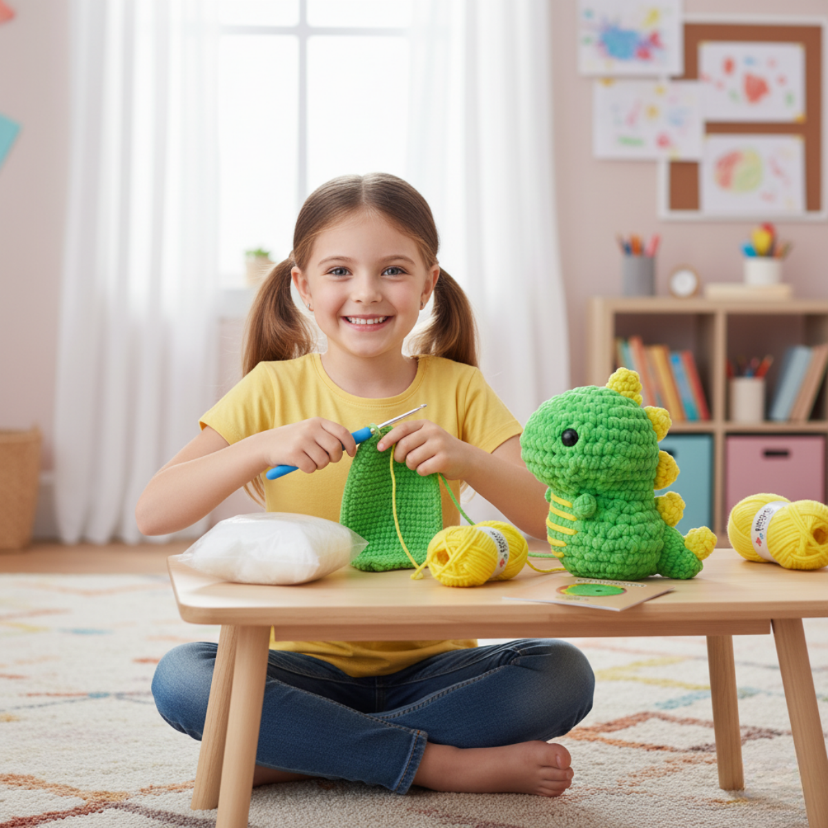 Krásna súprava na háčkovanie pre začiatočníkov | Dinosaurus Oscar pre malých aj veľkých tvorcov, pre deti 8+