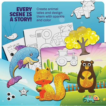 Foil Fun: Svet zvierat | Kreatívna sada bez neporiadku | pre deti 4+