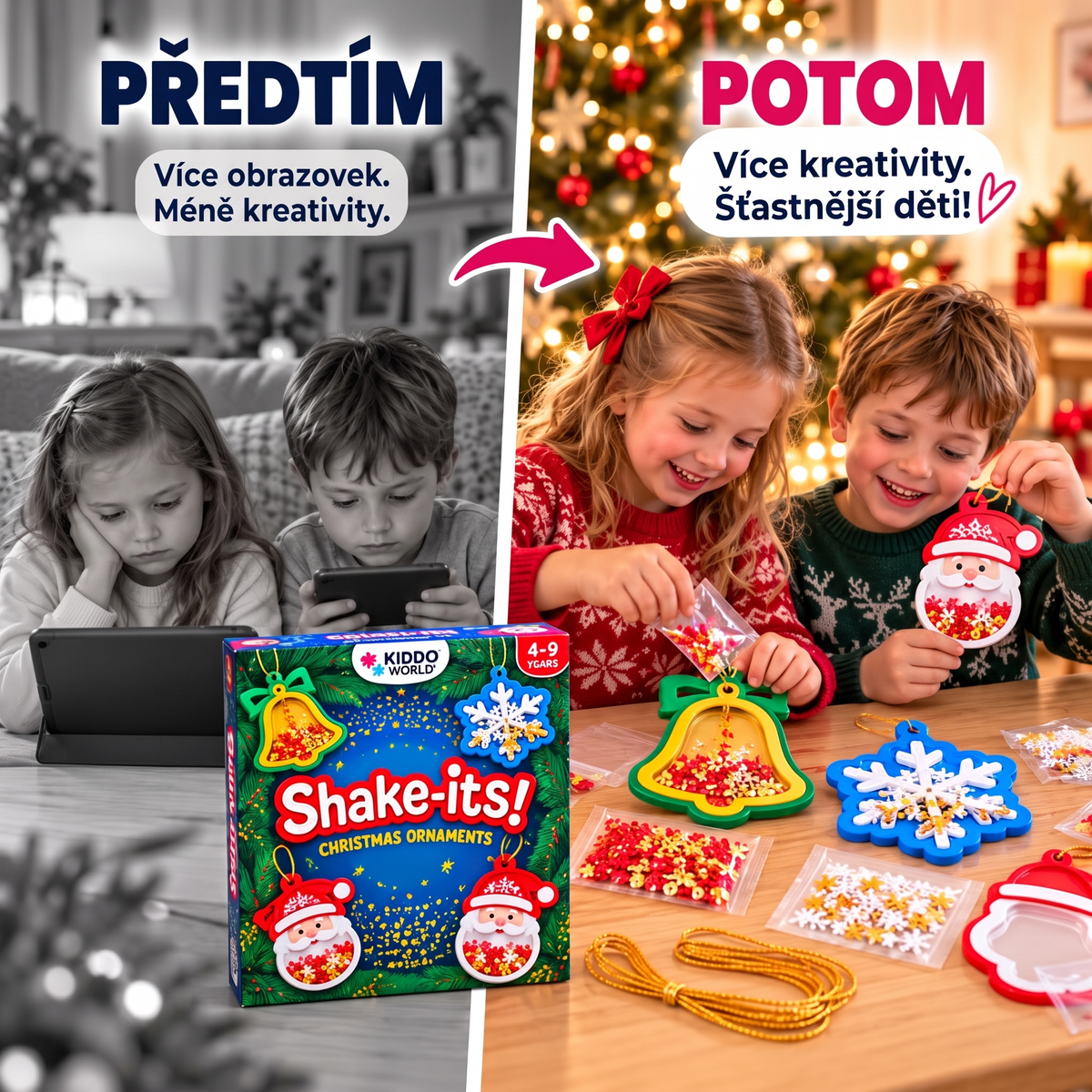 Shake-Its – Kreatívna súprava na výrobu sviatočných ozdôb (4+ rokov)