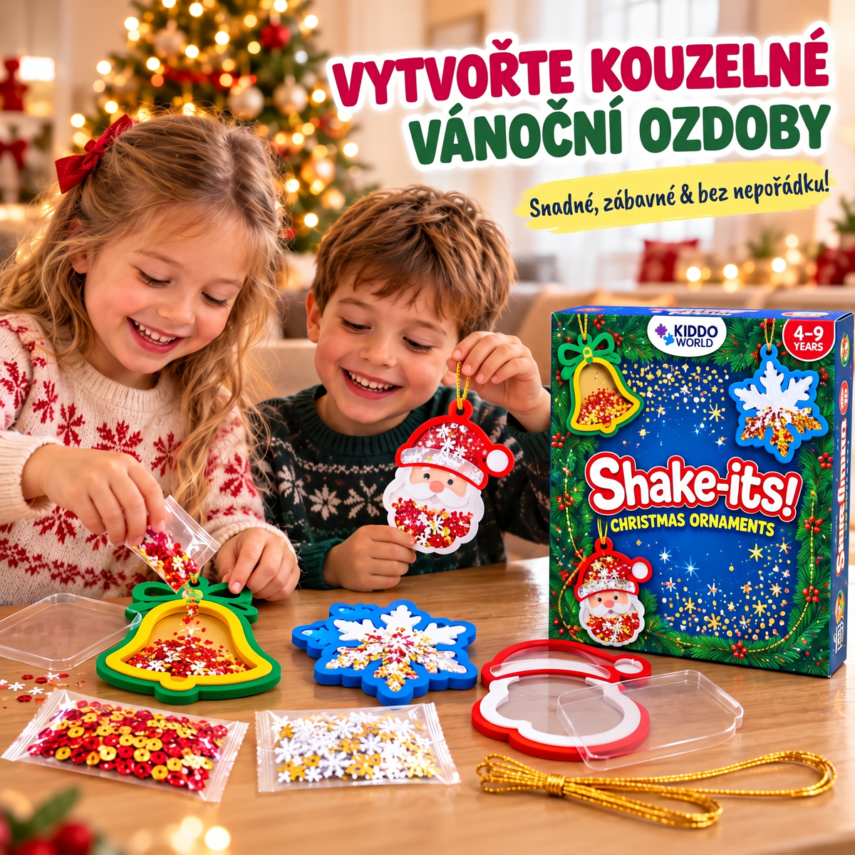 Shake-Its – Kreatívna súprava na výrobu sviatočných ozdôb (4+ rokov)