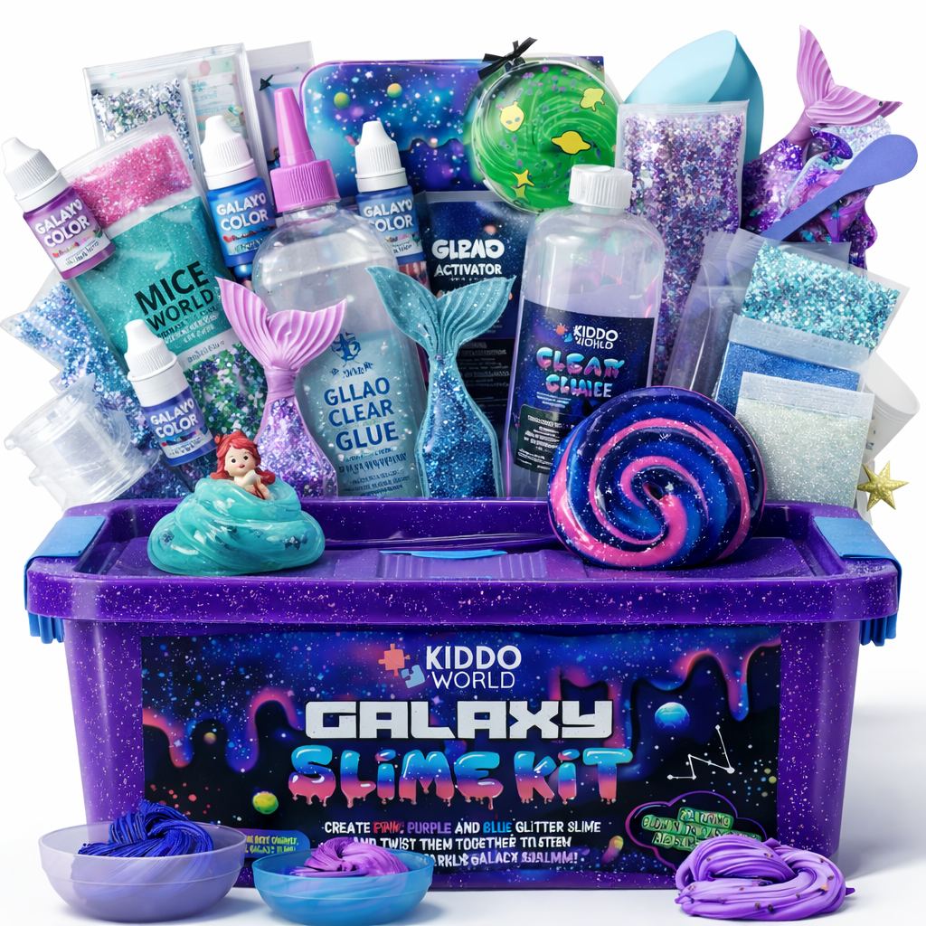 Galaxy Slime – vytvor si trblietavý vesmírny slime, ktorý svieti v tme! (4+ roky)