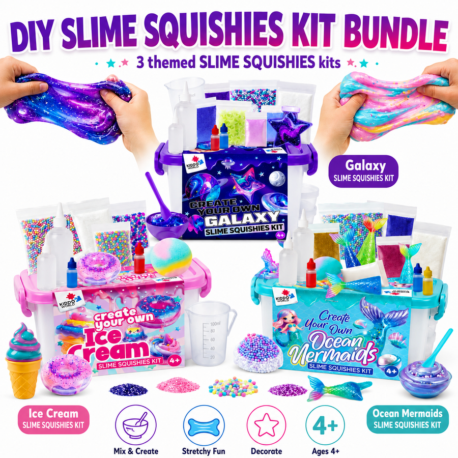 57-dielna MEGA sada SLIME SQUISHIES | Galaxia, Morská víla a Zmrzlina (4+ roky)