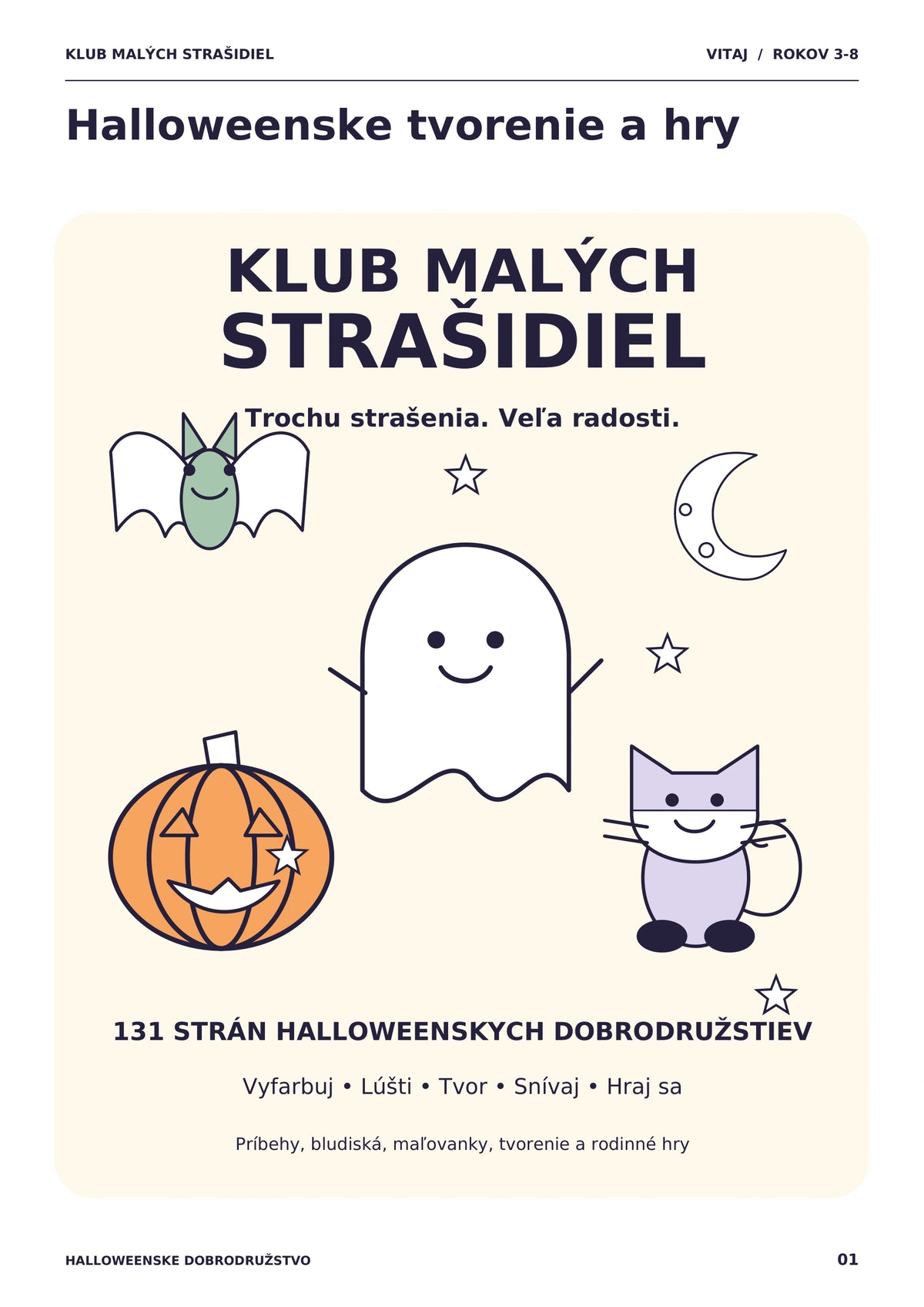 Klub malých strašidiel – Halloweenske dobrodružstvo – 131 strán – E-kniha