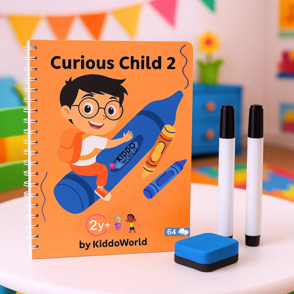 Curious Child 2 – Píš a zotri zošit na učenie písania, na viacnásobné použitie (64 strán, 2–5 rokov)