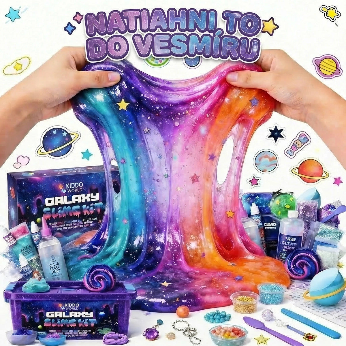 Galaxy Slime Kit | Senzorická STEM hra | pre deti 4+