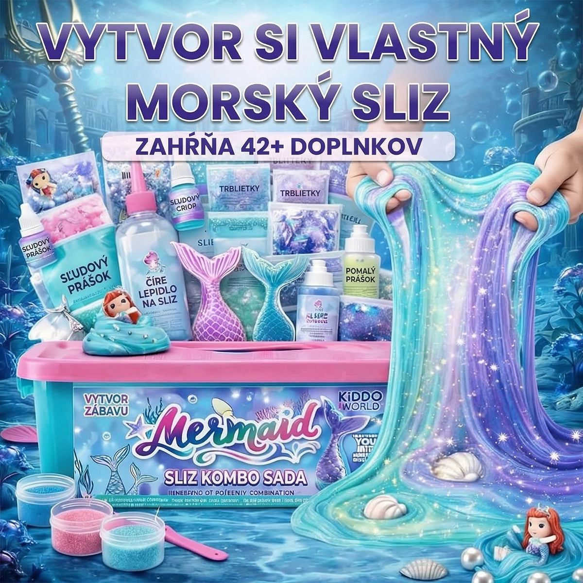 Ocean Mermaid Slime Kit: Veľká sada na výrobu slizu s morskou tematikou