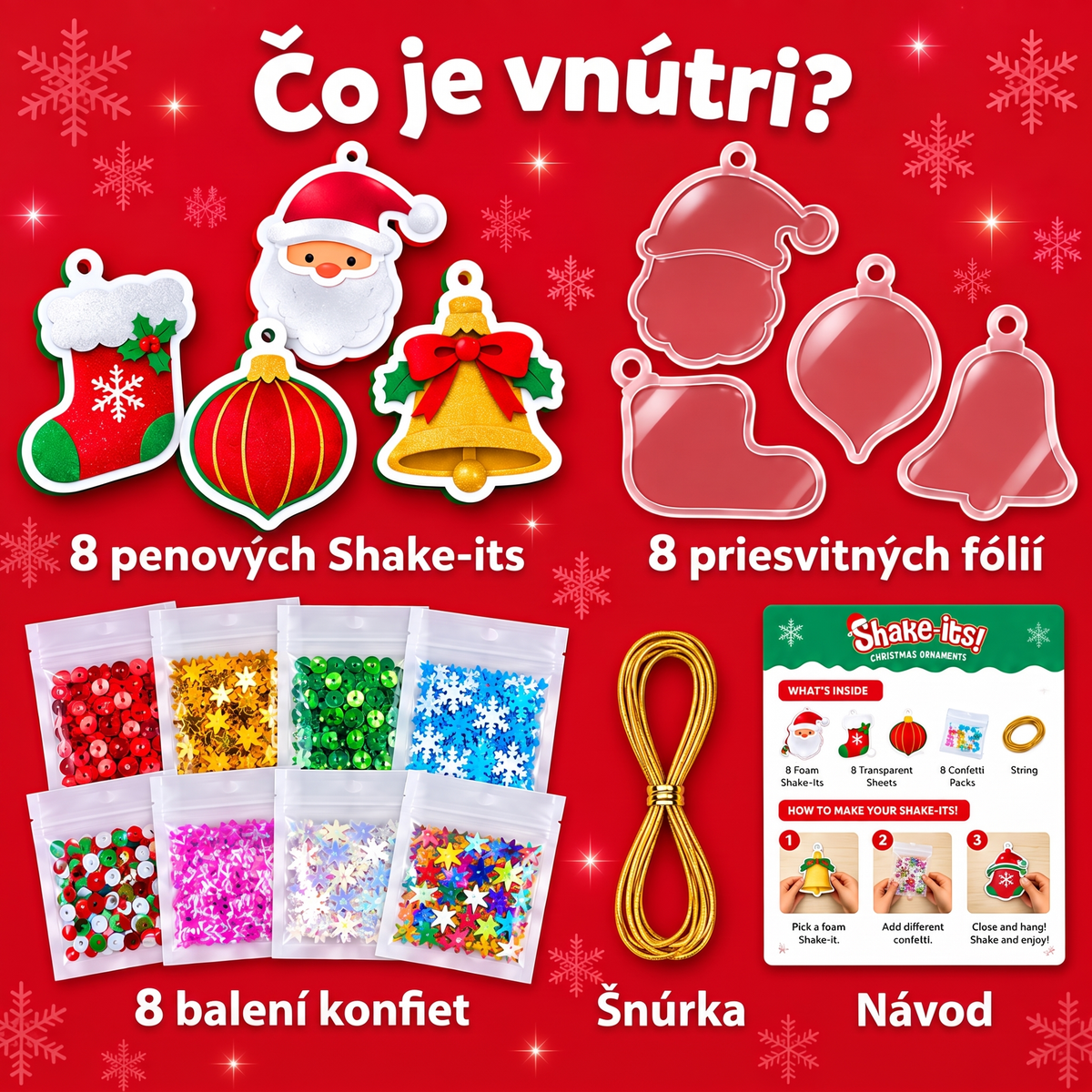 Shake-Its – Kreatívna súprava na výrobu sviatočných ozdôb (4+ rokov)