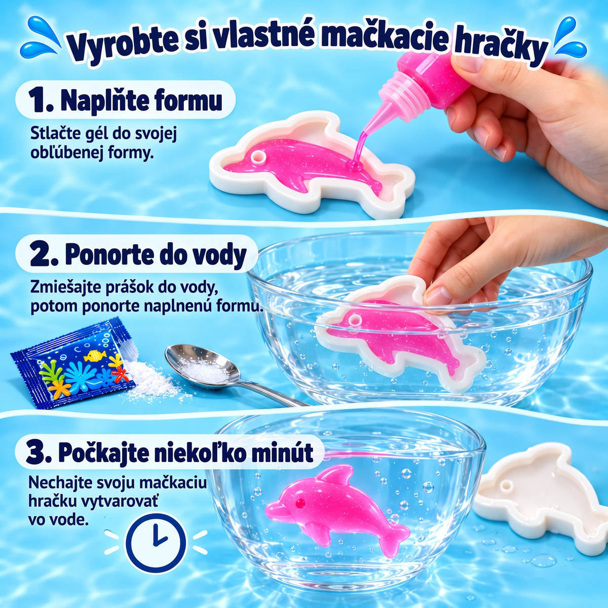 Magic Water Squishies – kreatívna súprava na výrobu 3D figúrok | 3+ rokov