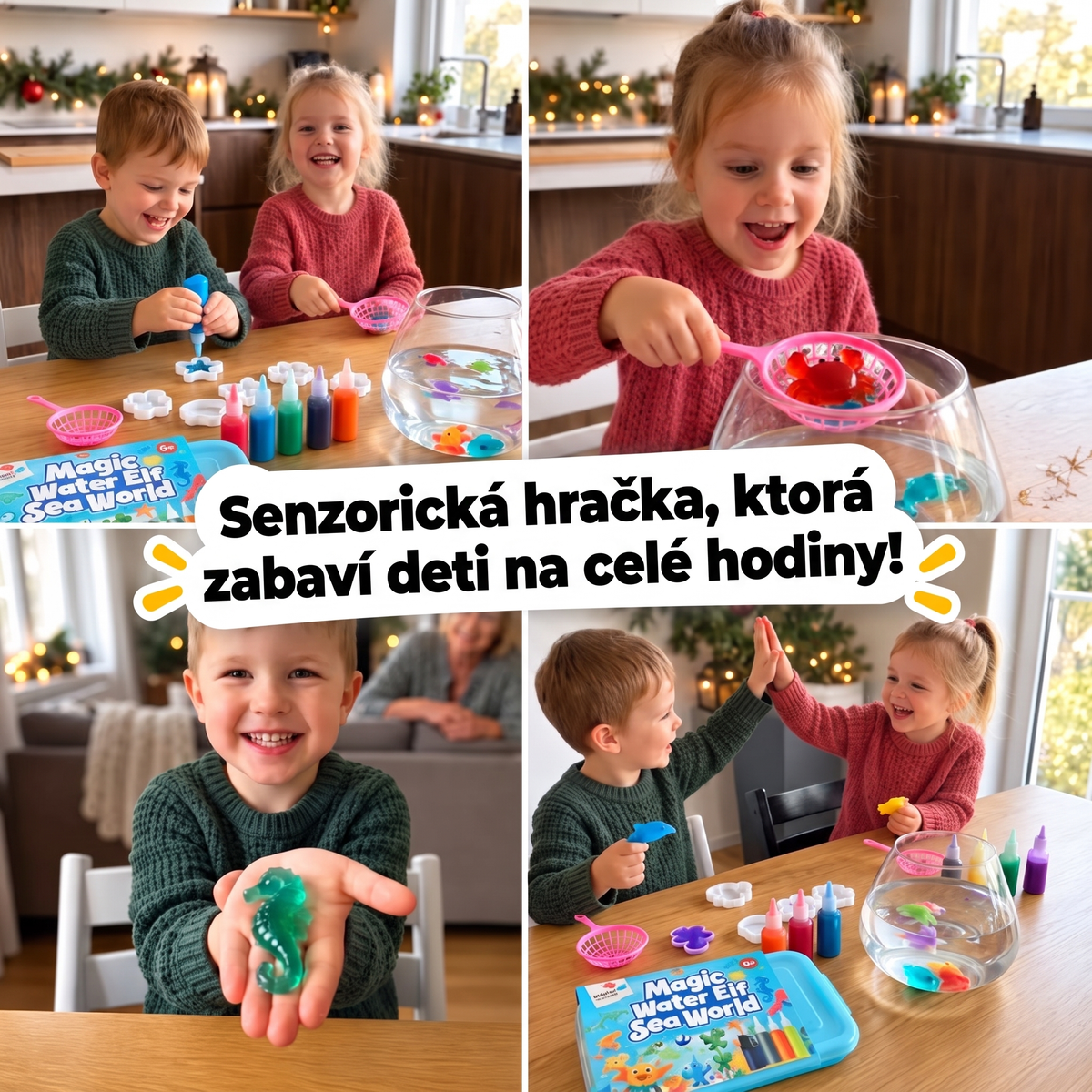 Magic Water Squishies – 3× kreatívna súprava na výrobu 3D figúrok | Morský svet, Farma a Džungľa | 3+ rokov