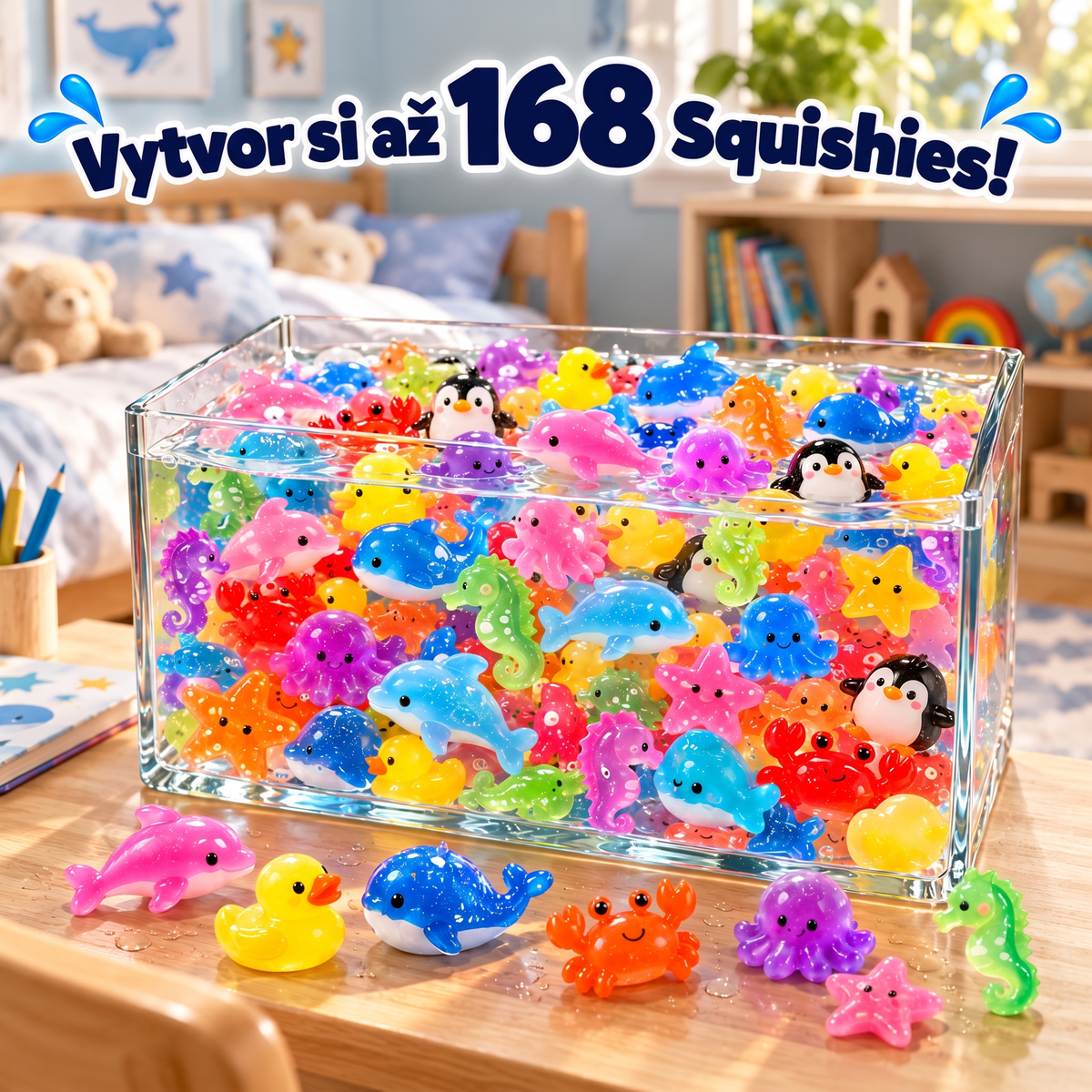 Magic Water Squishies – 3× kreatívna súprava na výrobu 3D figúrok | Morský svet, Farma a Džungľa | 3+ rokov